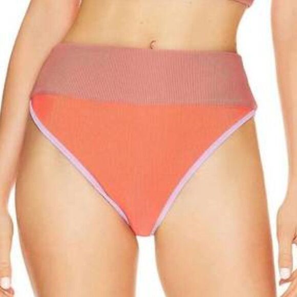 NWT NEW BEACH RIOT Emmy Swim Bikini Bottom in Oasis Colorblock M Beach Summer - Picture 1 of 9